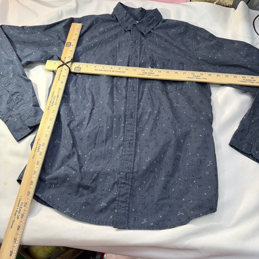 Levis Shirt Unisex S Long Sleeve Button Up Blue Graphic Collared Pocket Logo 330 - Picture 5 of 7